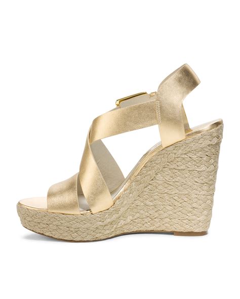 Michael giovanna wedge pale gold tumbled metallic, Michael 